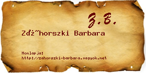 Záhorszki Barbara névjegykártya